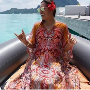 Sheer kaftan coverup